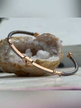 Stella & Sot Resilience Size 6 Rose Gold and Gunmetal Open Cuff Bangle Bracelet